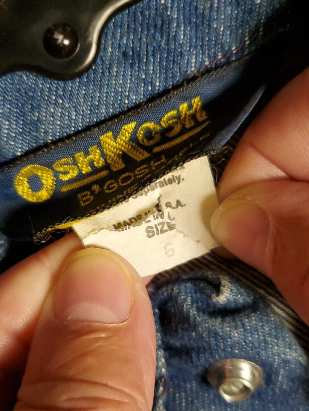 OshKosh B'gosh Dark Blue Denim Jacket for Kids Sz 6